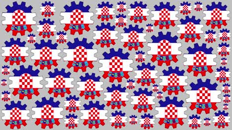el fondo giratorio de los engranajes de la bandera croata
