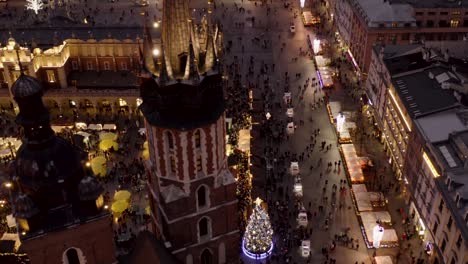 christmas time in krakow, poland - main market square, sukiennice, st