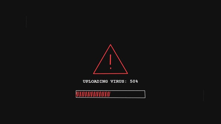 Digital Progress Bar Showing Virus Uploading Warning