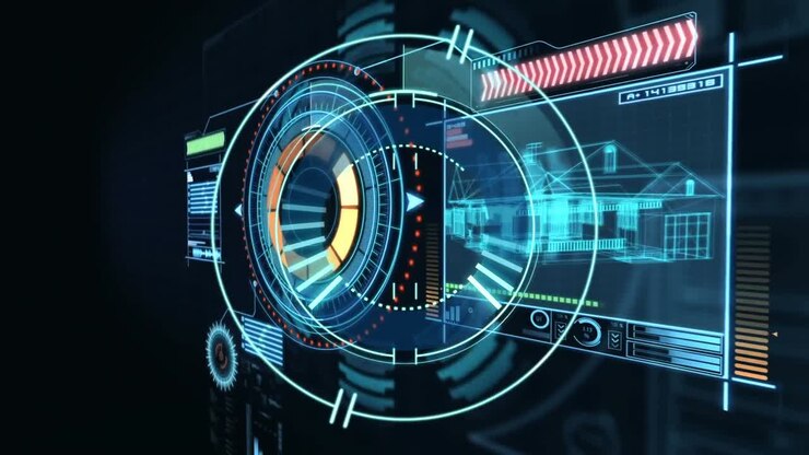 Animation af scope-scanning over sort baggrund.