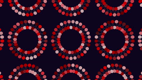 patrón circular de círculos rojos superpuestos en negro