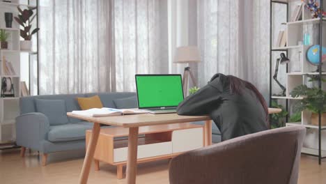 woman taking a nap during work from home