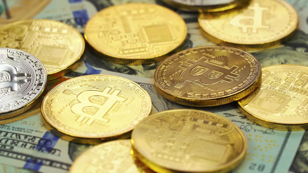 Bitcoins on a US Dollar Bill