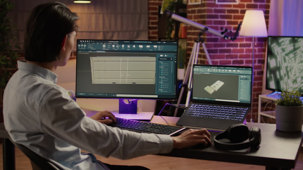 Architect working on computer