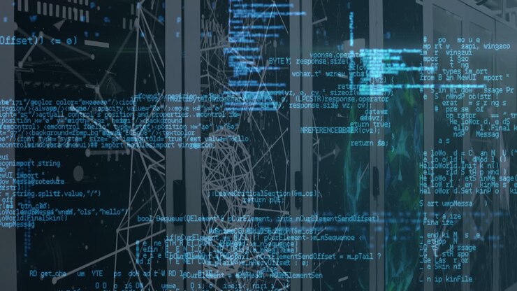 Animation af databehandling og forbindelser over servere