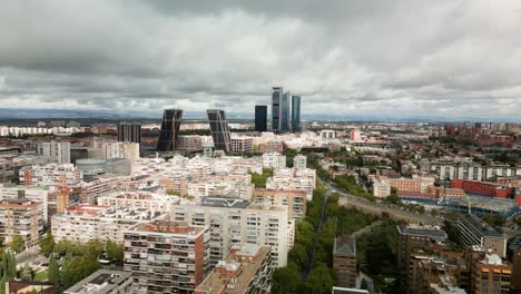 the four towers in madrid and the skyline