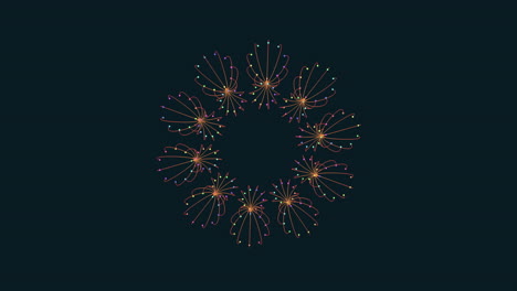 Symmetrical circular design of lines and dots