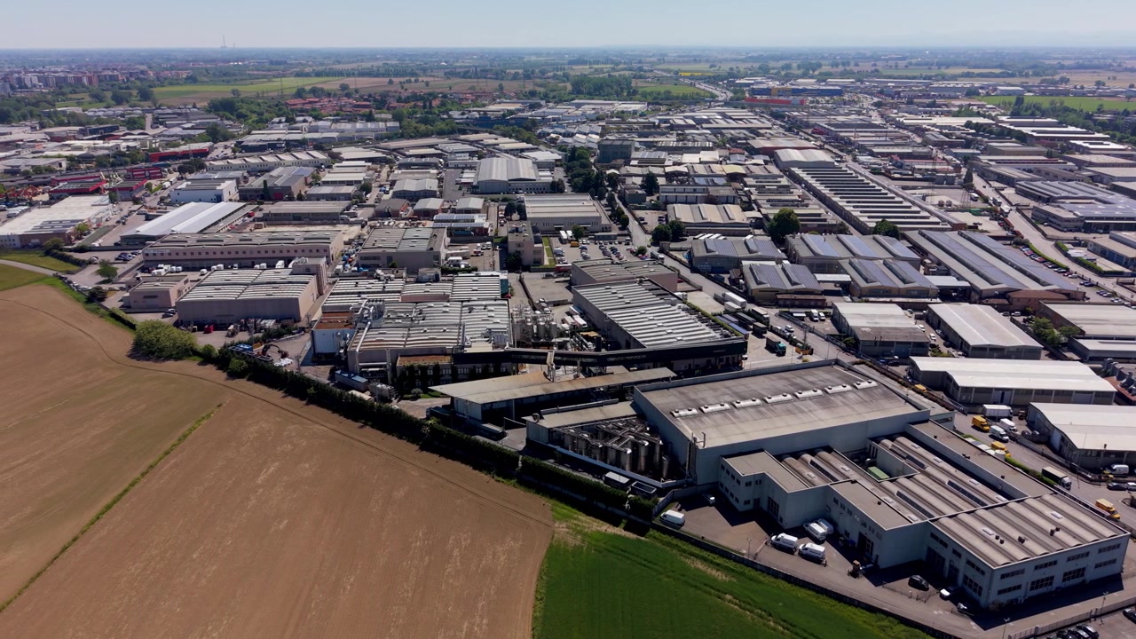 Industrial Cluster Aerial View Manufacturing Italy Milan