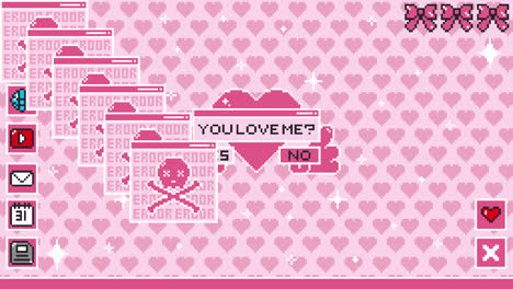 pixel art desktop: a love question and its glitched outcome