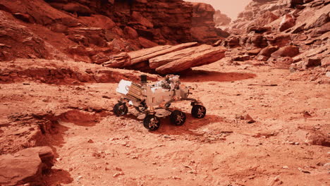 mars rover perseverance exploring the red planet. elements furnished by nasa.