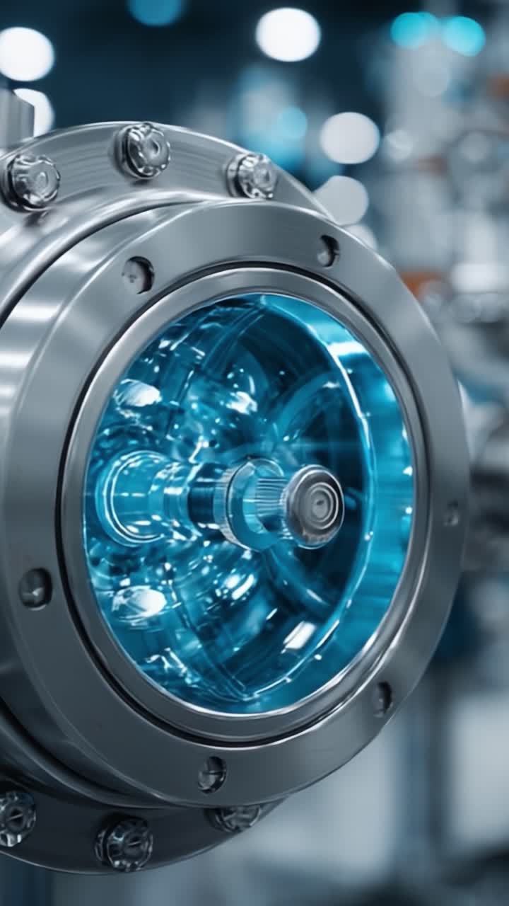 Industrial Machinery Components Featuring an Intricate Blue-Tinted Rotor Element, Showcasing Precision Engineering and Advanced Technology in a Modern Manufacturing Setting