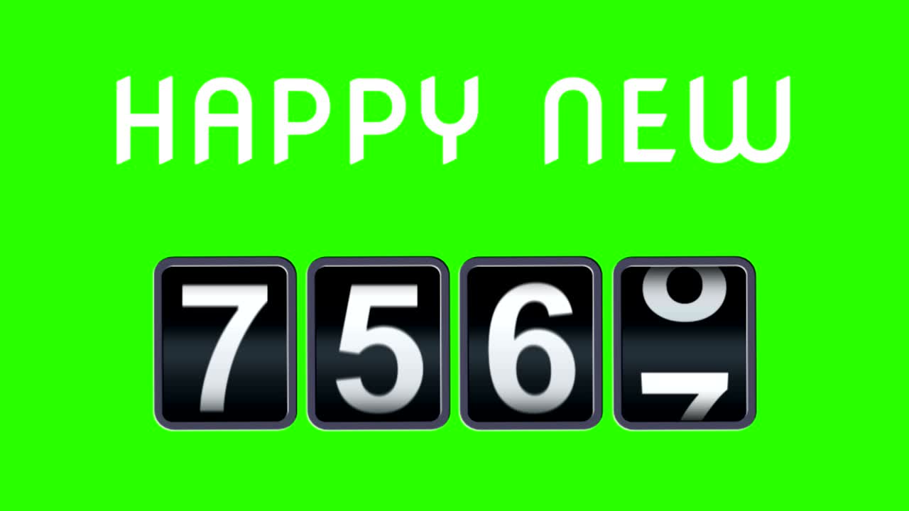 2017 2018 happy new year concept vintage analog counter countdown timer animation, retro flip number counter from 2017 to 2018 year on chroma key