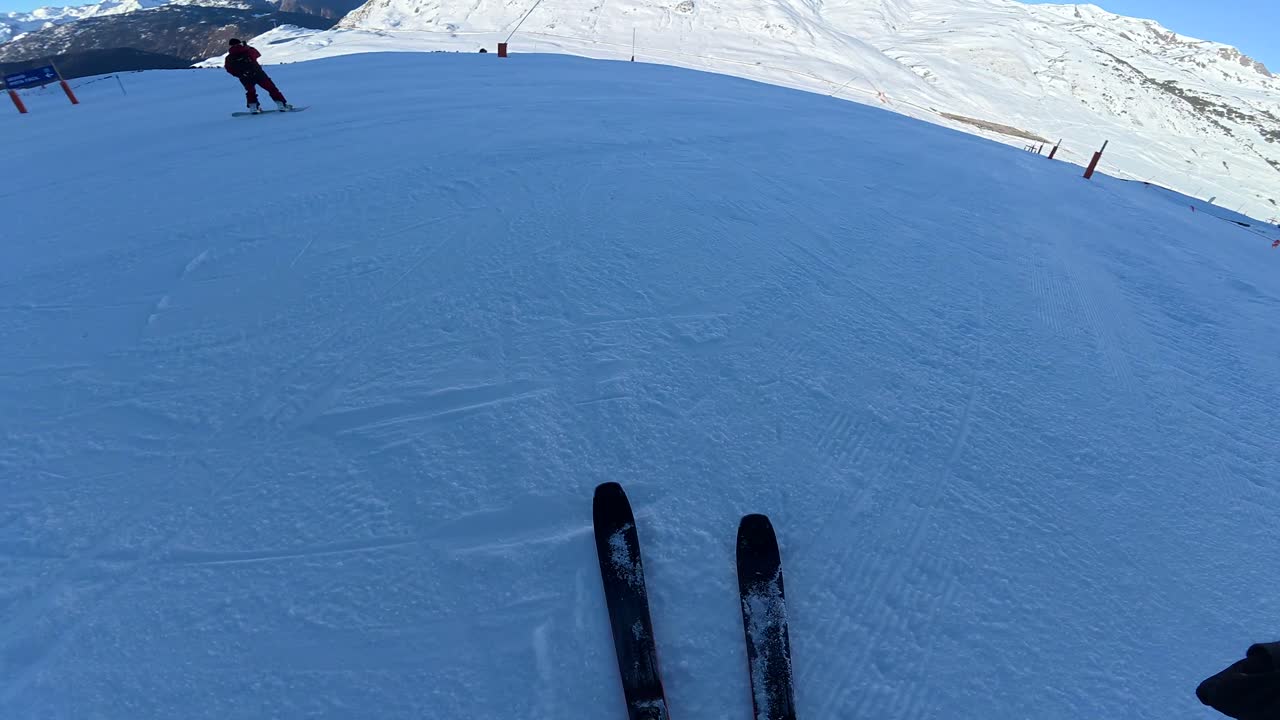 Skiing on a Snowy Mountain