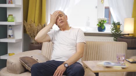 sick old man with high fever.