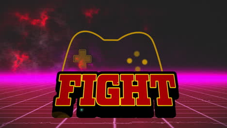 animación del texto de la pelea sobre el icono del gamepad