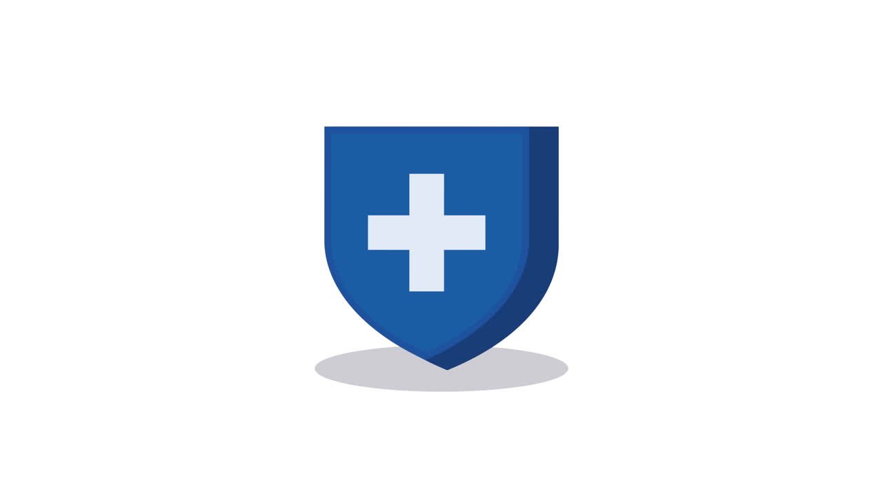 blue shield with cross animation