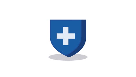 blue shield with cross animation