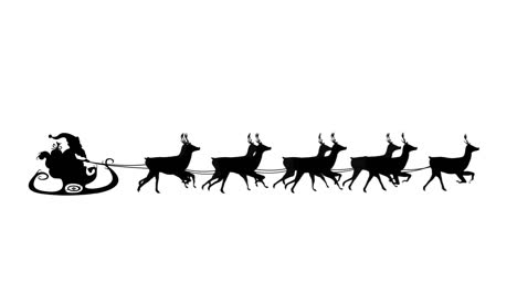 santa claus in sleigh pulled by reindeers