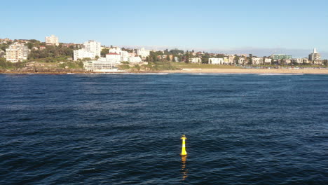 Yellow-shark-buoy-in-Bondi,-Sydney-Australia