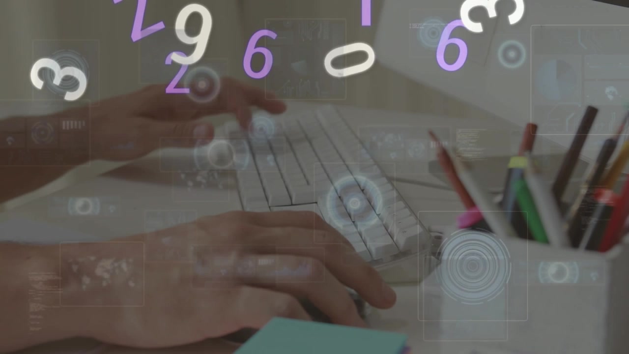 La vidéo montre un homme écrivant sur un ordinateur dans un bureau.