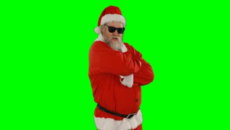 Weihnachtsmann-Posiert-Mit-Sonnenbrille