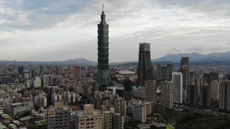 aerial of taipei skyscraper