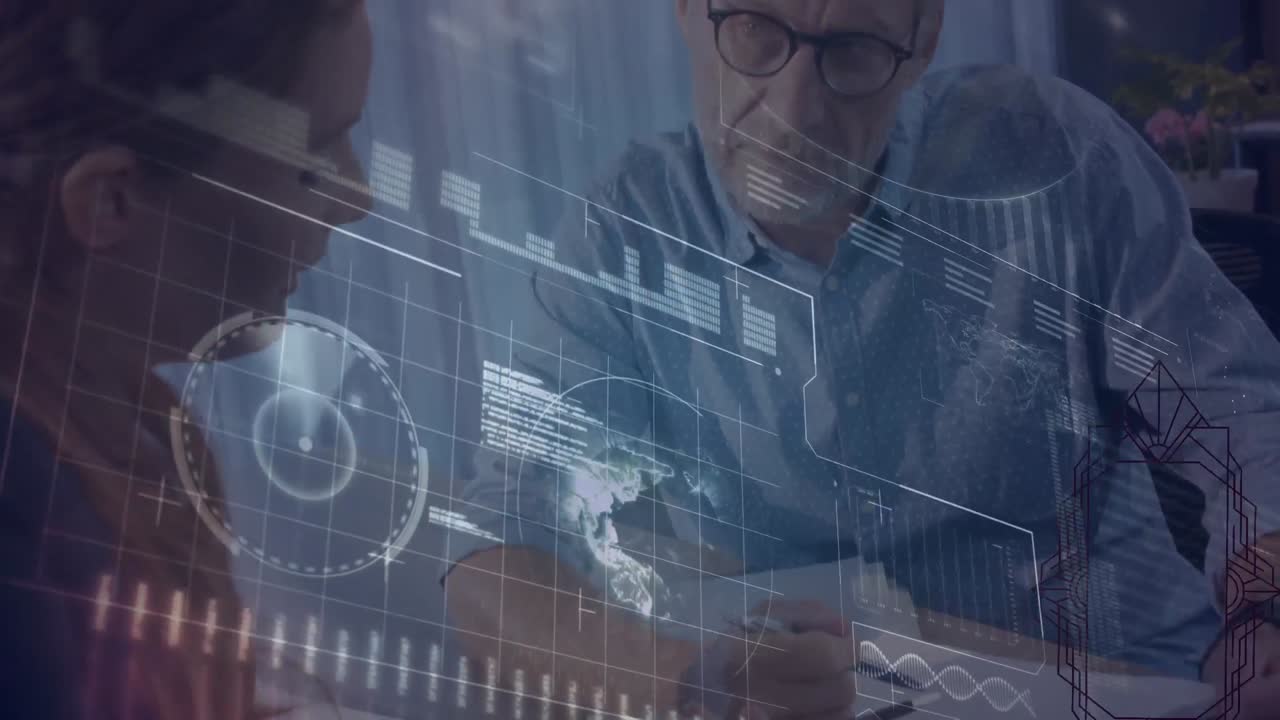 animación del procesamiento de datos en un grupo de estudiantes que utilizan computadoras