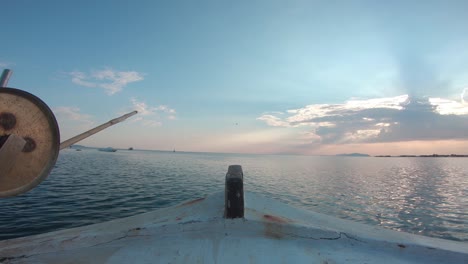 point of view from inside of a sailing fishing boat