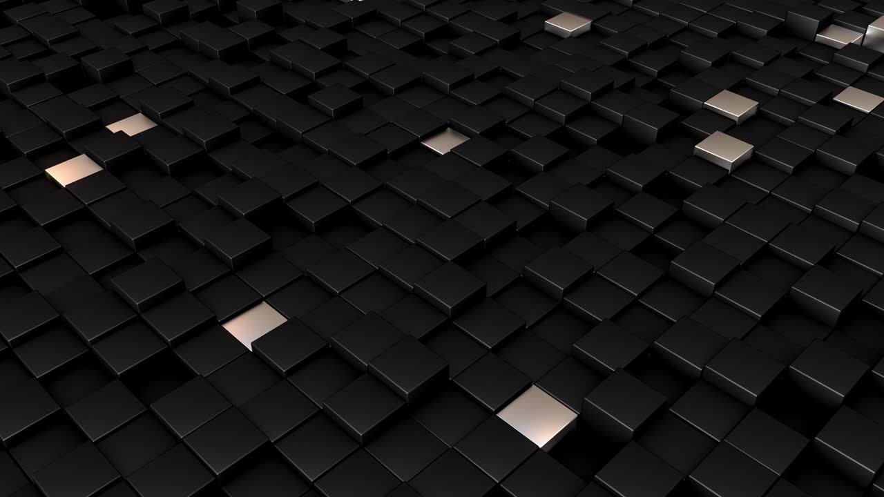 Seamless loop of abstract black and silver cubes background animation
