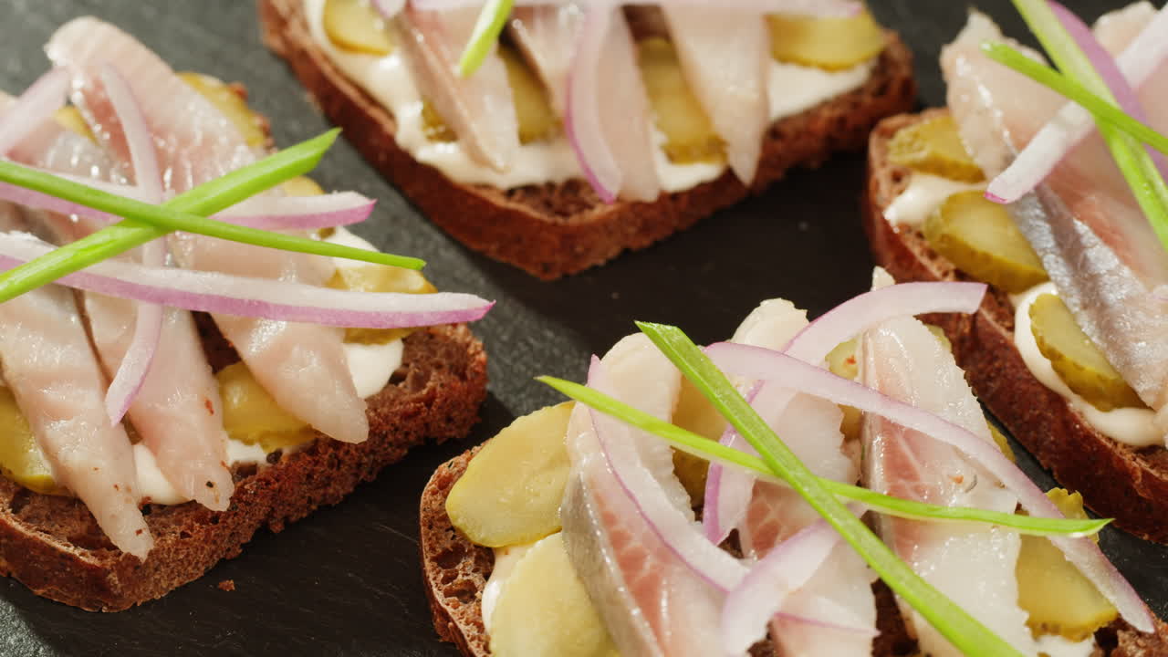 Herring Sandwiches with Cucumber and Onion