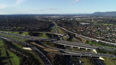 static view of major highway interchange as many vehicles begin to more closer to their destination