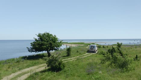 4x4 driving along the coast