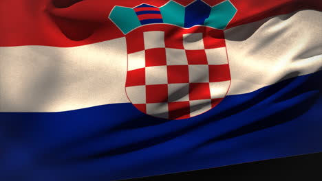 large croatia national flag waving