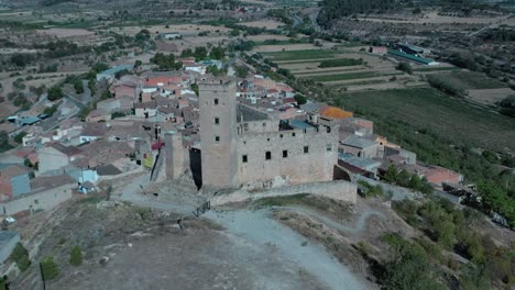 Ciutadilla-Castle-in-the-town-of-Ciutadilla,-region-of-Urgell,-province-of-Lérida-in-Catalonia