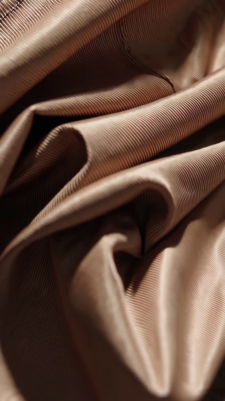 Close-up of a beige fabric texture with folds