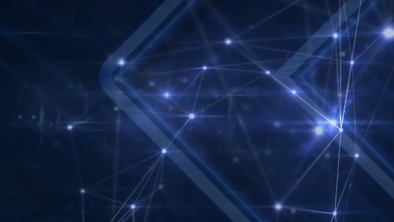 animación de la red de conexiones brillantes