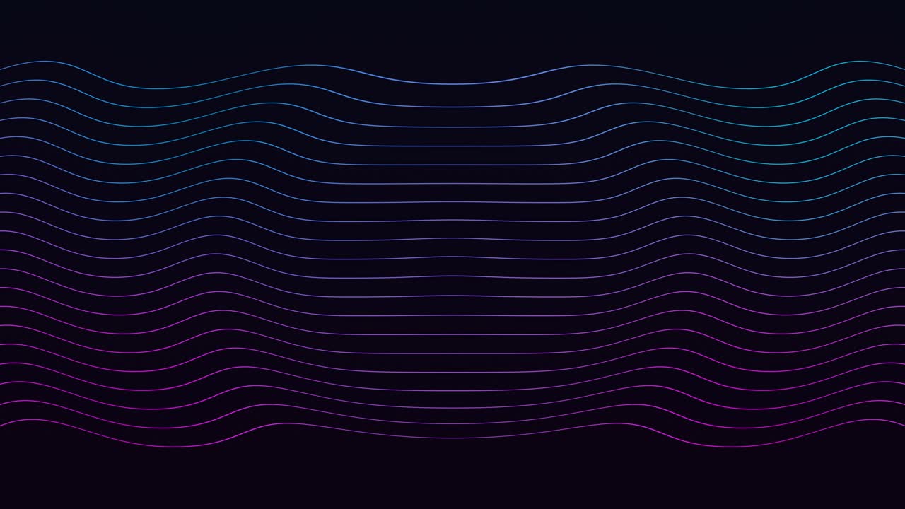 Purple and blue dark gradient. Abstract background animation waving lines. Seamless loop 4k animation.