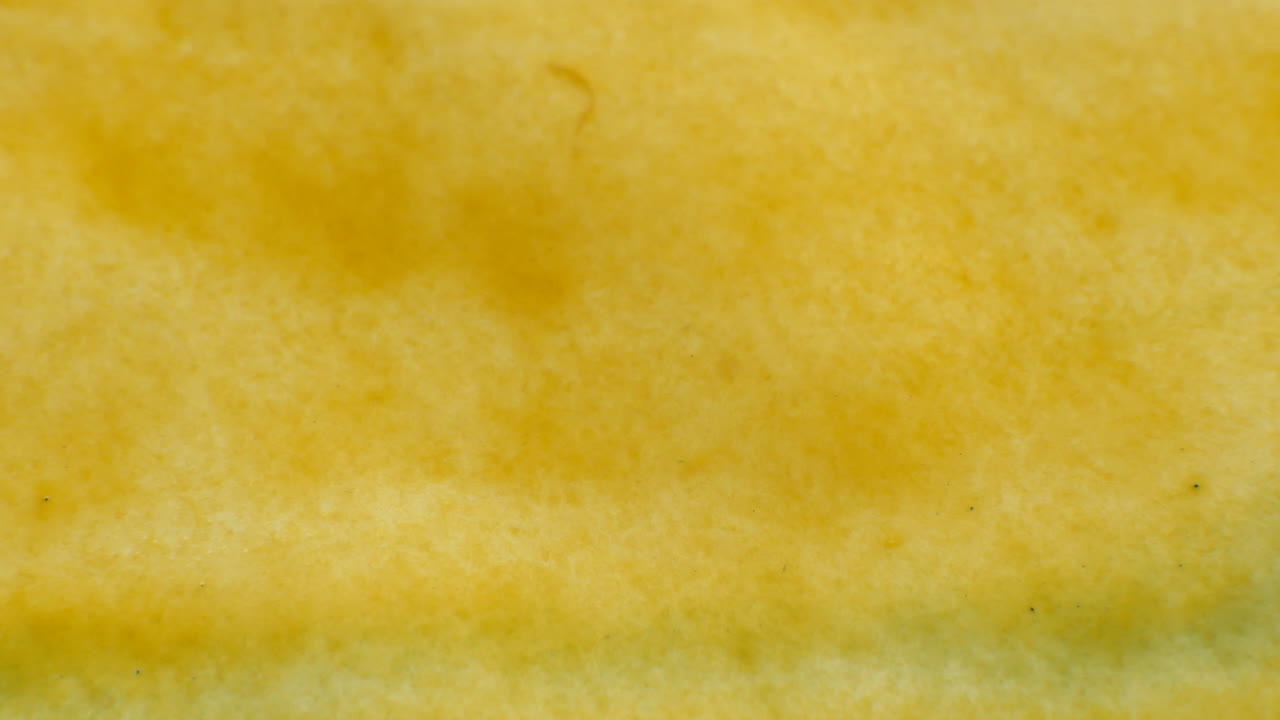 el artista pinta pinceladas de color amarillo dorado con pincel y acuarelas sobre papel blanco.