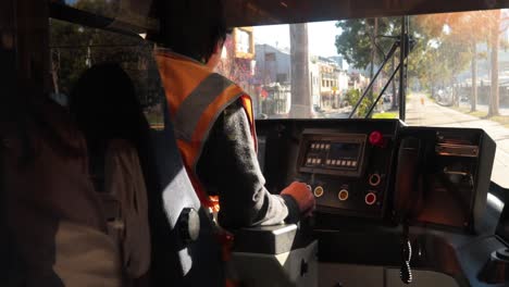 tram driver navigating through melbourne streets