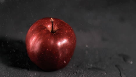 water dripping on apple in super slow motion