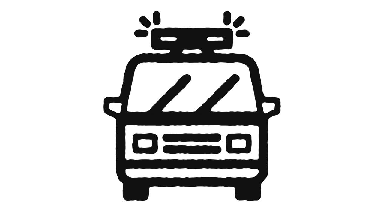 Ambulance Icon Animation Footage & Alpha Channel
