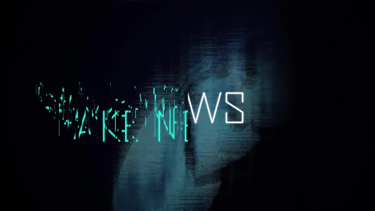 texto de noticias falsas sobre la animación de un globo giratorio