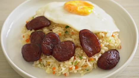 fried-rice-with-fried-egg-and-Chinese-sausage---Homemade-food-in-Asian-style