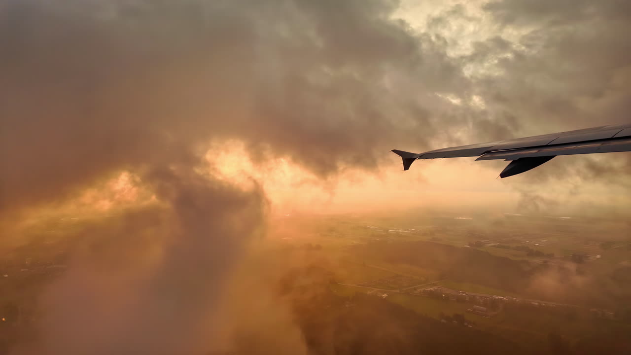 Stunning Sunset View from Airplane Window