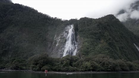 waterfall cascading down a mountain