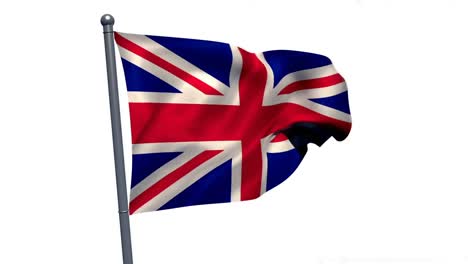 union flag waving against white background