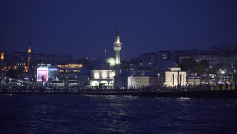 night mosque and city.