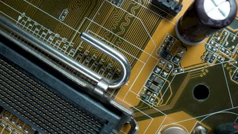 Close-up view of a computer motherboard
