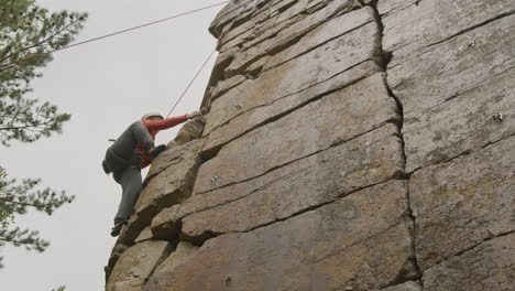 climber on a wall rock