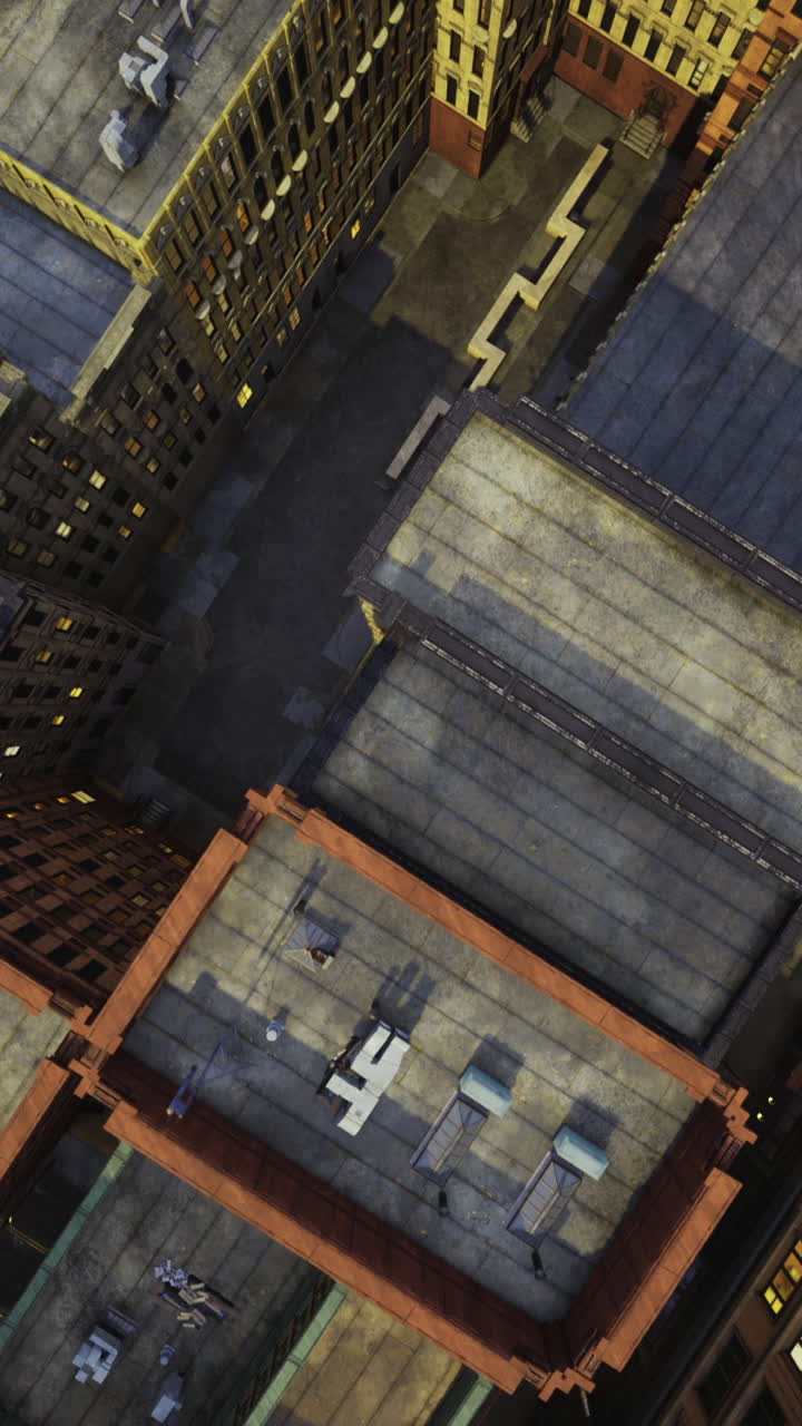 Aerial view of a cityscape with stunning architecture and lights
